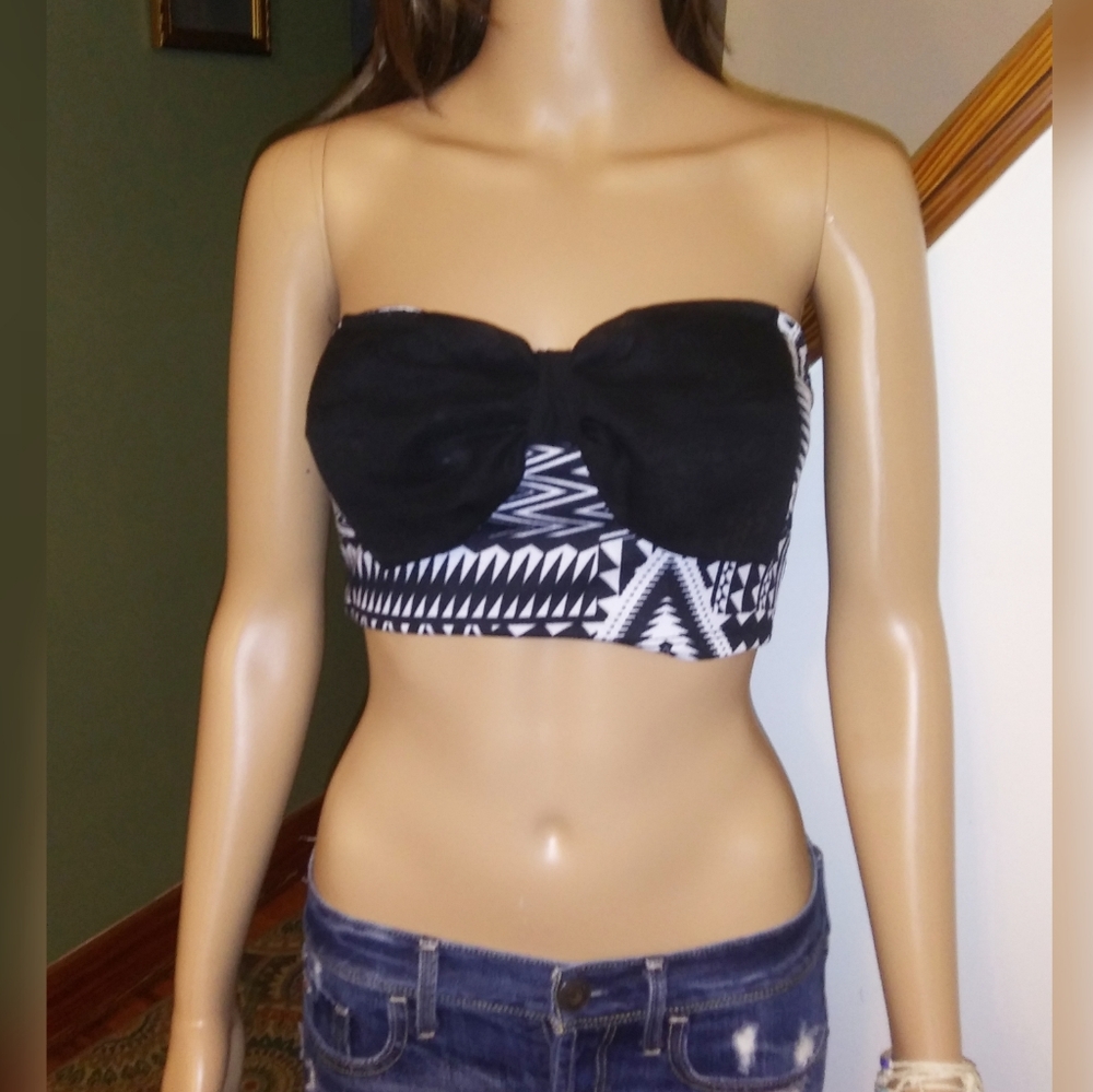 Tube Top large black bow. Sz-Small